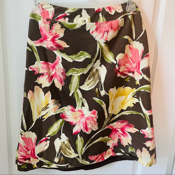 🌸3 for $20 TALBOTS Floral Canvas Skirt Size M Summer Vacation Skirt - Picture 4 of 7